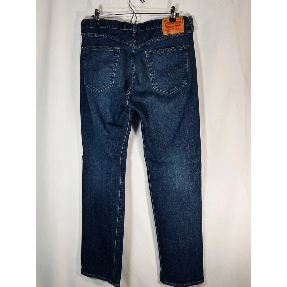 Levis‎ 501 Original Fit Mens Jeans 36x34 Blue Denim Button Fly Straight Leg